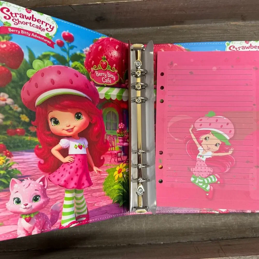 Strawberry Shortcake Girl A5 Binder with matching printed paper